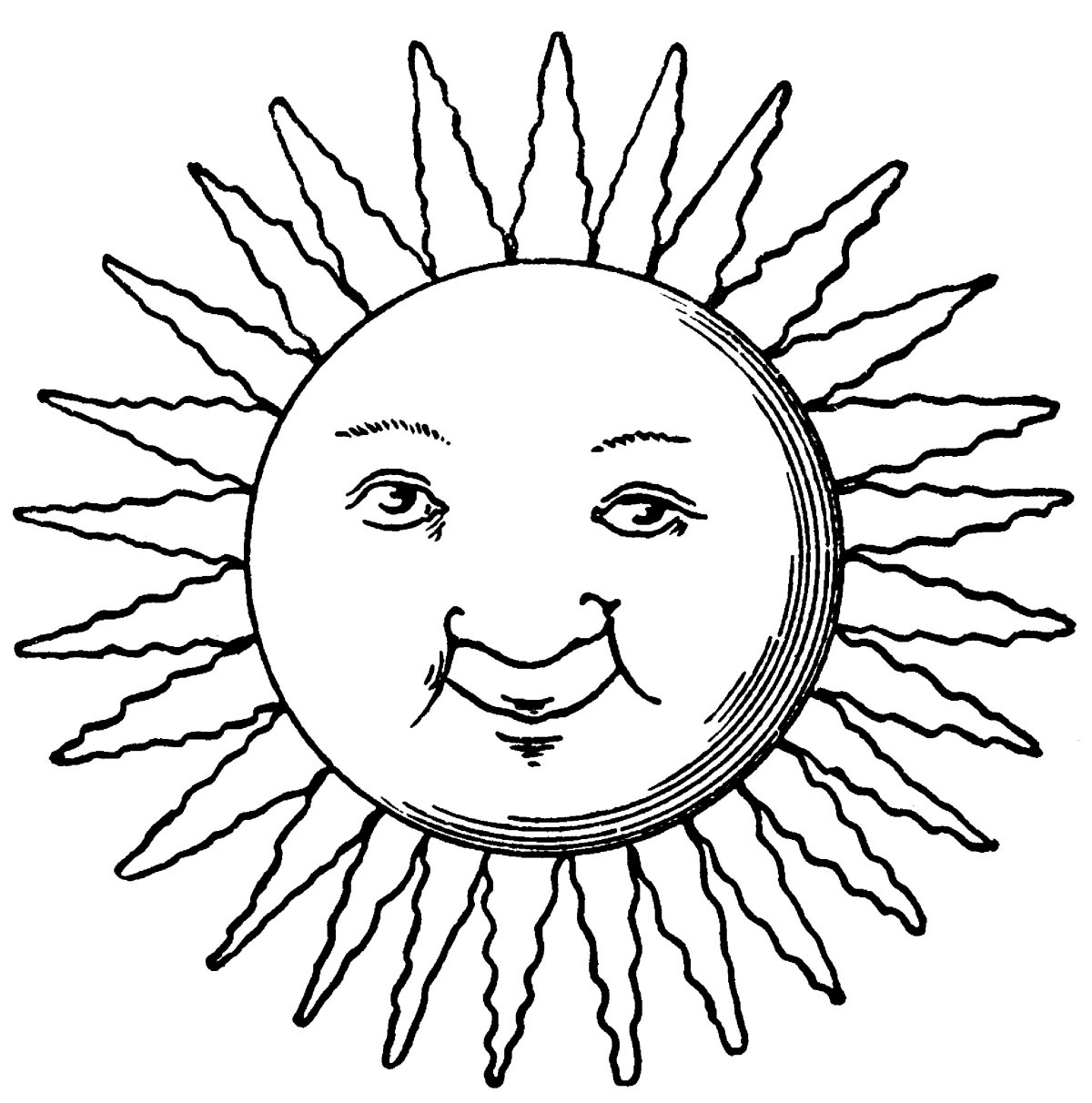 Рисунок солнышко с ручками