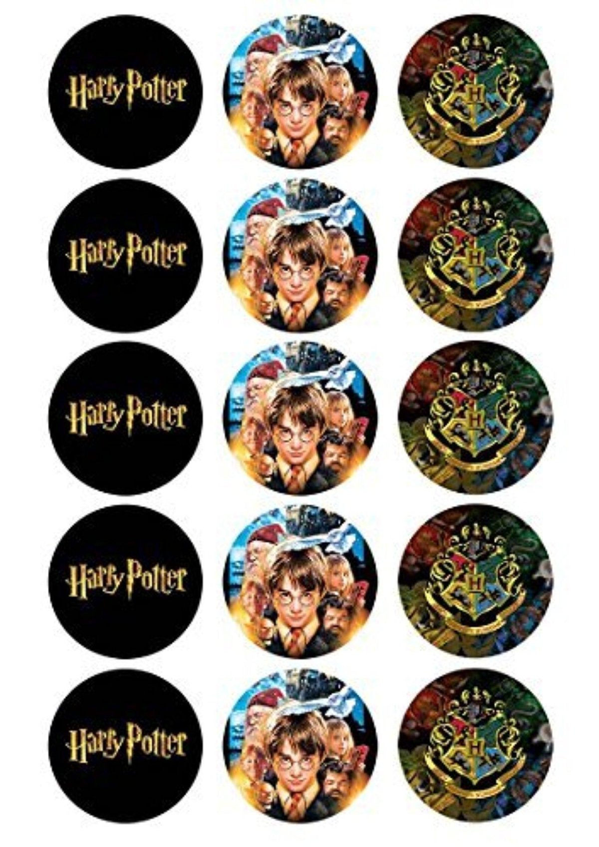 Гарри Поттер наклейки круглые