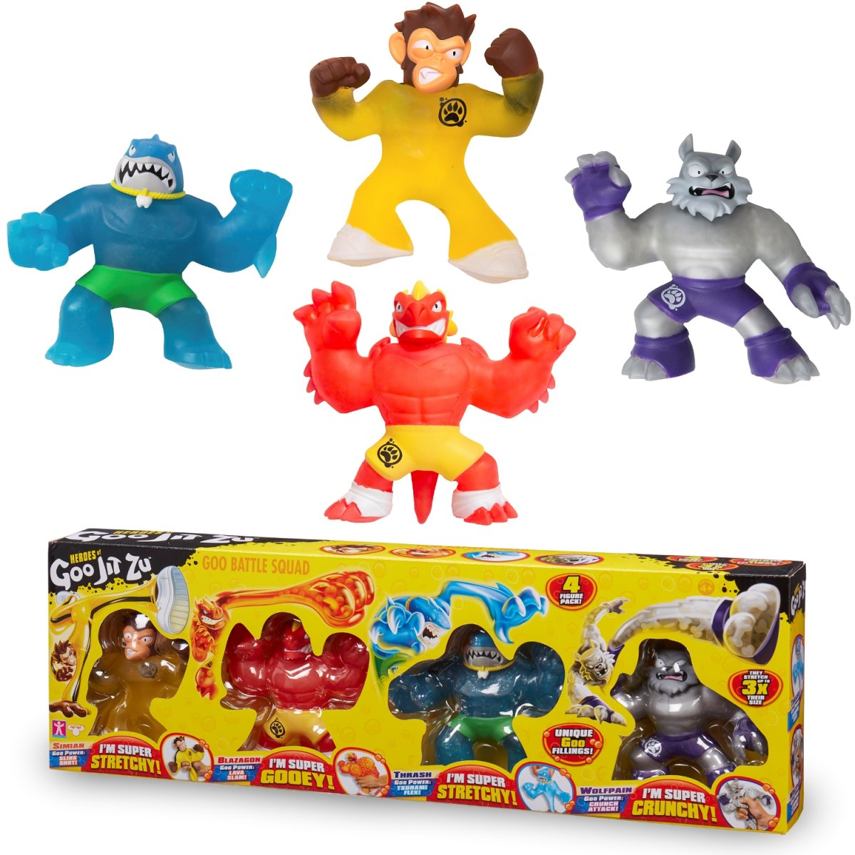 Гуджитсу игровой набор 4 тянущиеся фигурки ТМ goojitzu