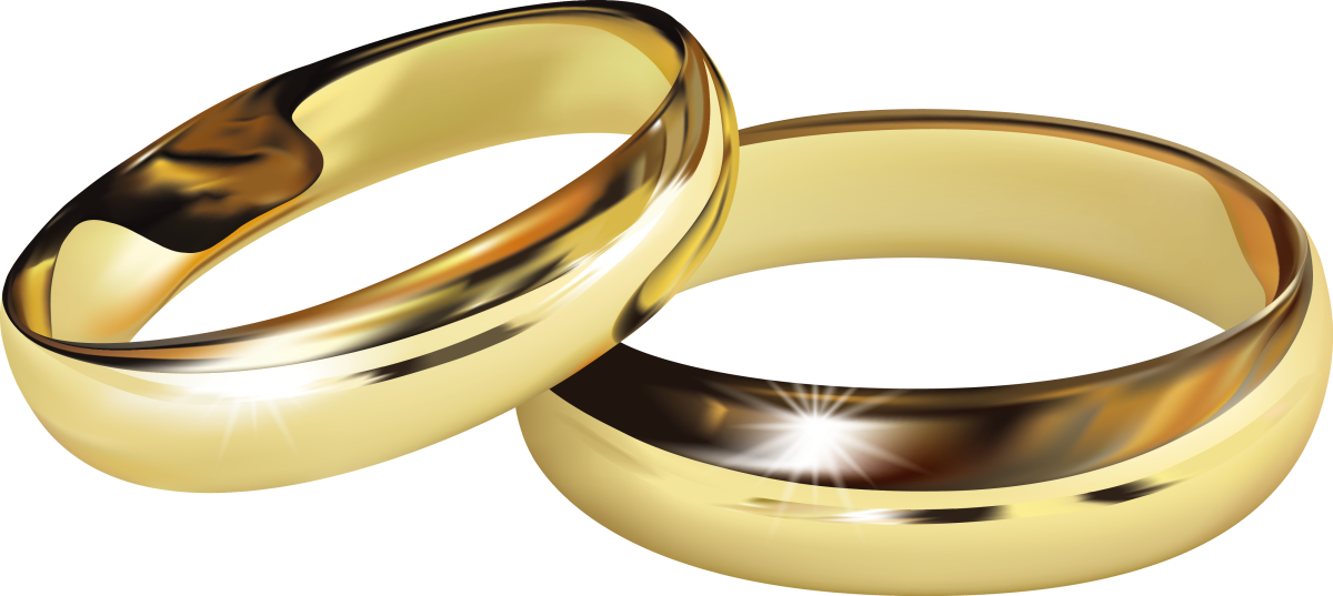 Свадебные кольца на прозрачном фоне