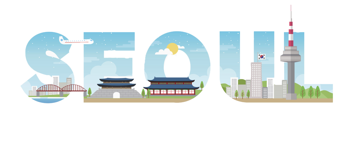 Достопримечательности Кореи вектор