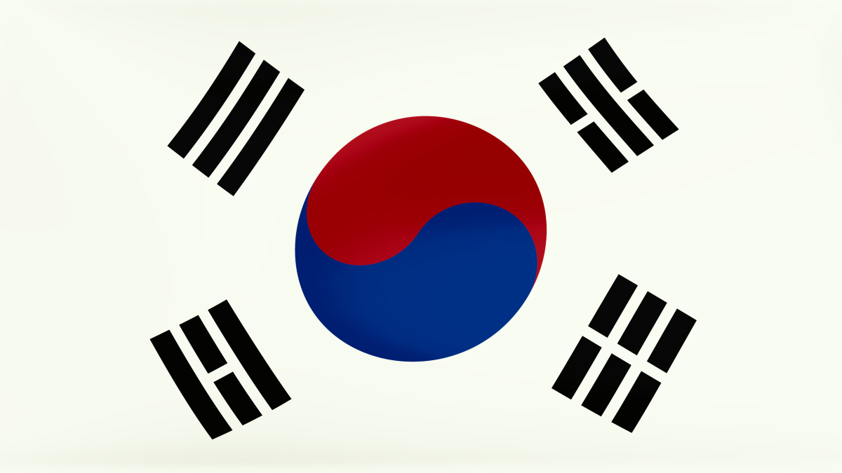 Корейский флаг в виде сердца