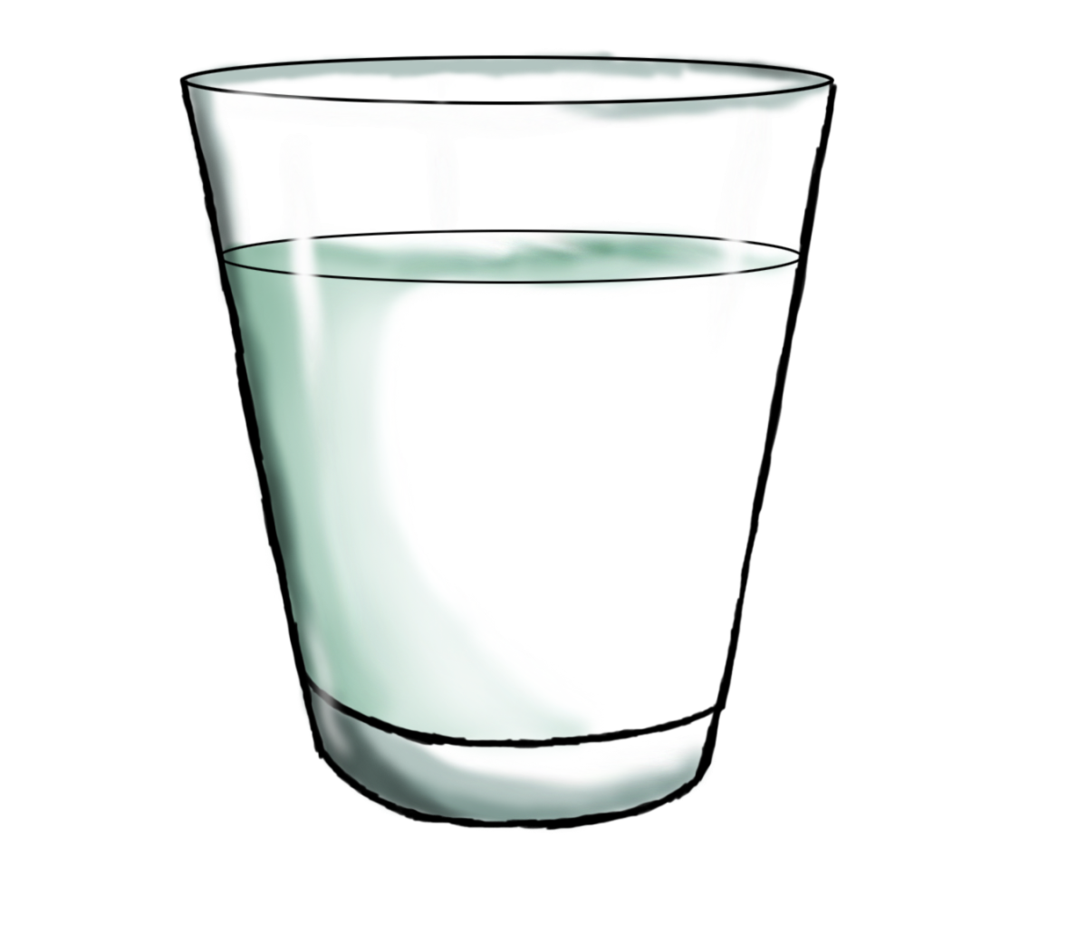 Стакан с чистой и грязной водой