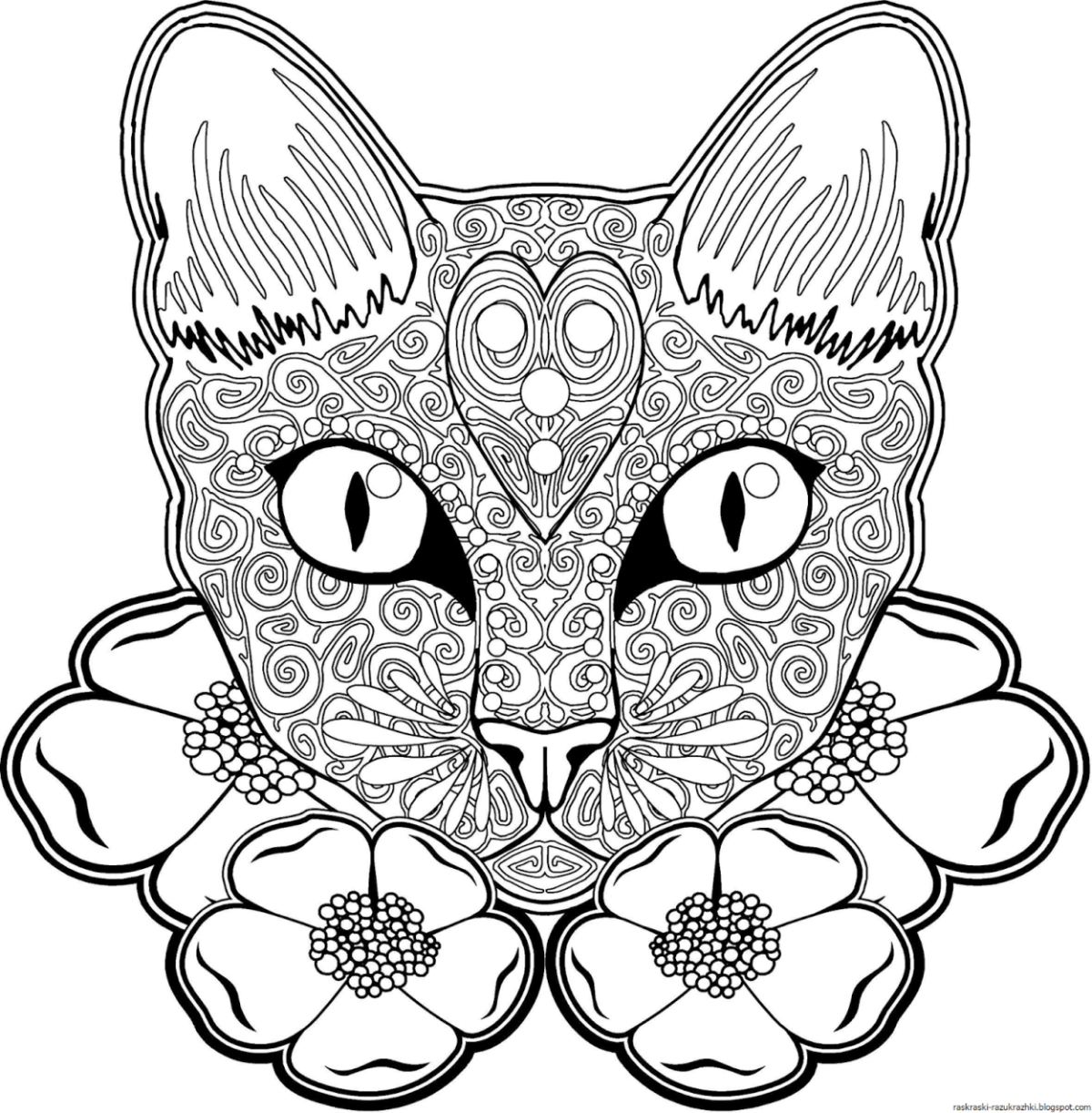 Кошки. Раскраска