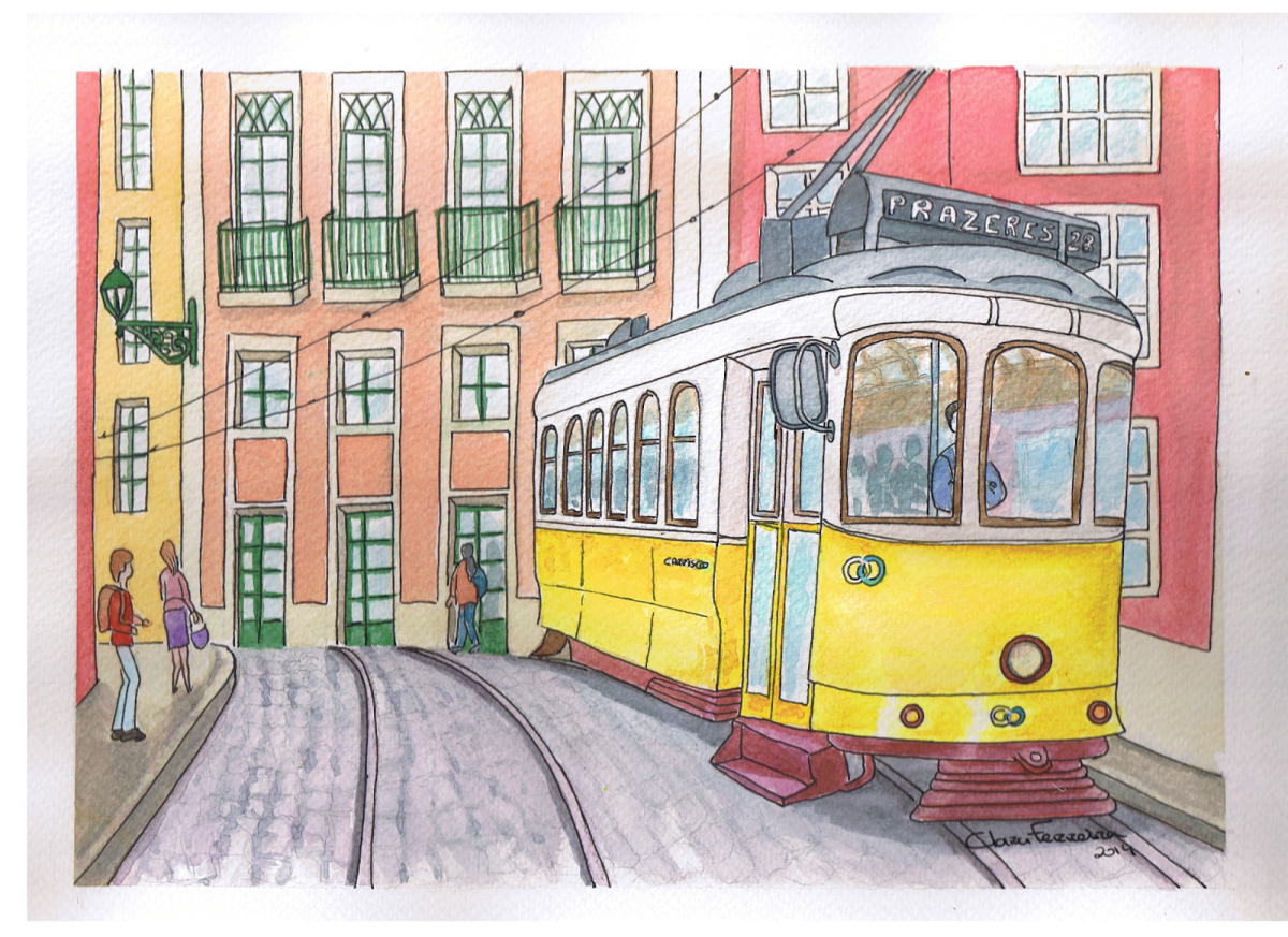 Трамвай рисунок