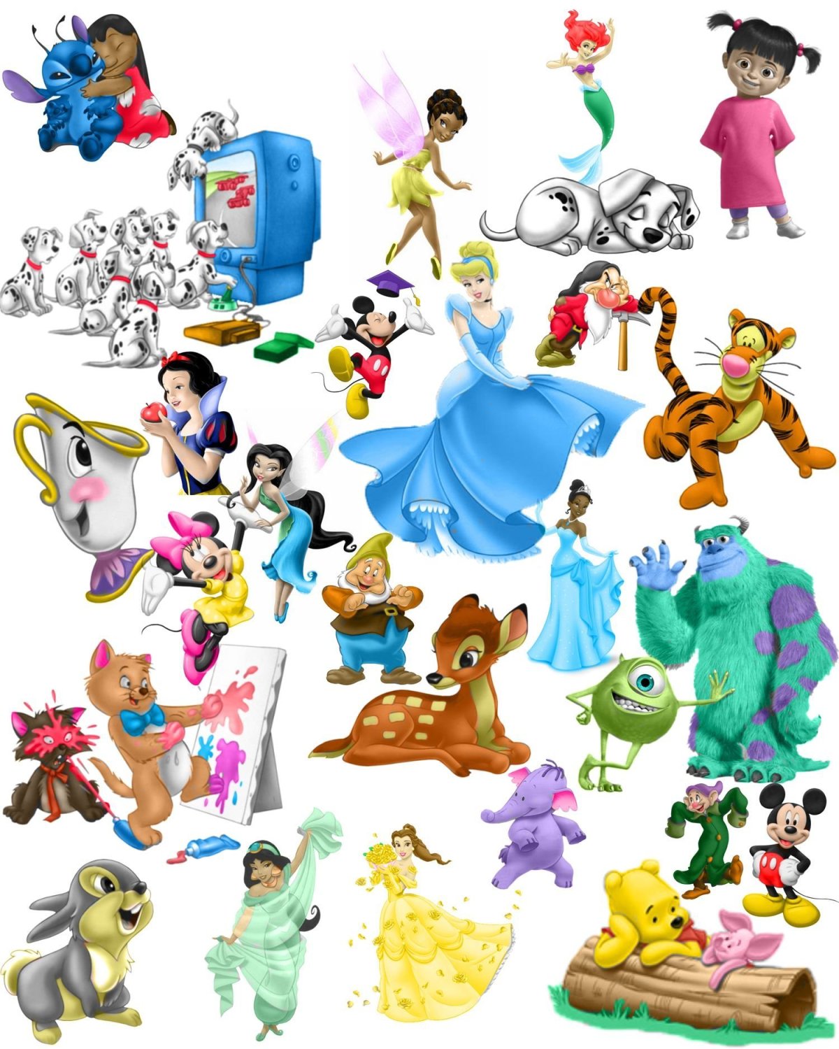 Уолт Дисней мультики коллаж