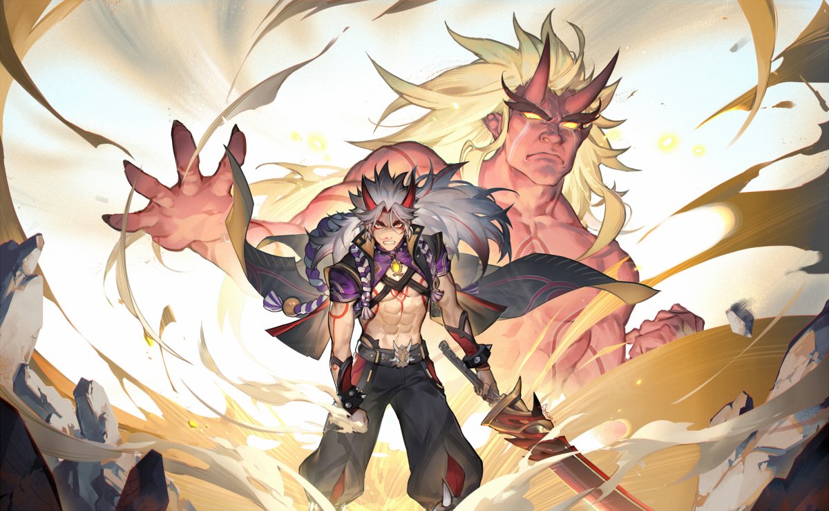 Аратаки Итто Геншин Импакт арты