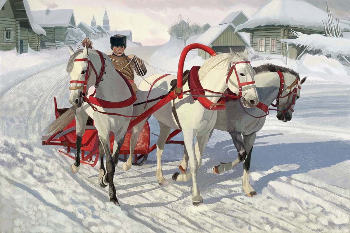 Русская тройка ямщик