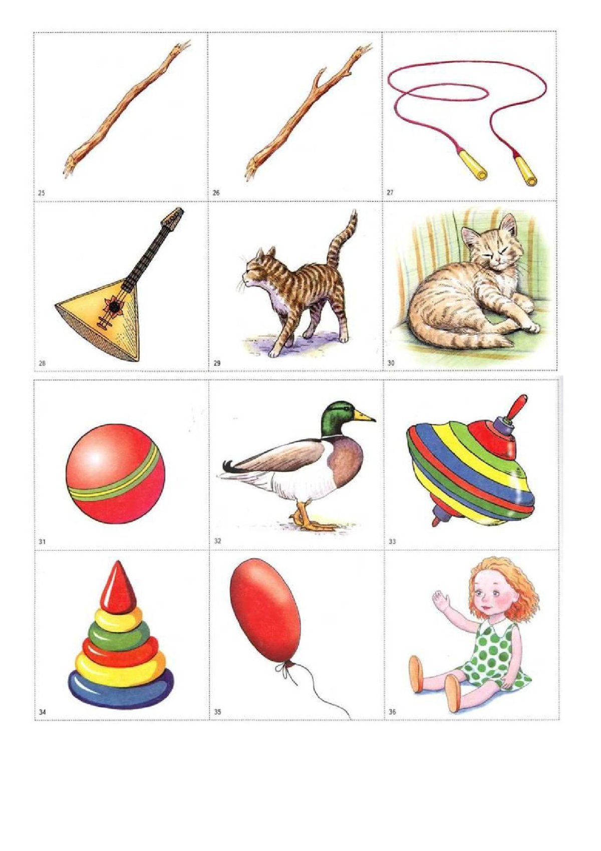 Предметные картинки для детей