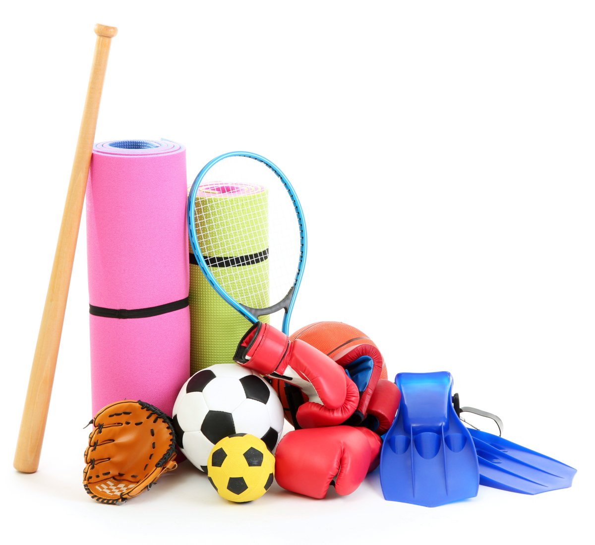 Спортивный инвентарь на прозрачном фоне