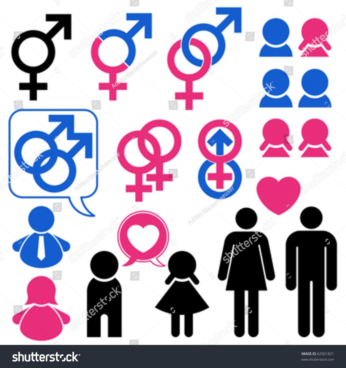 Значок девушки и мужчины