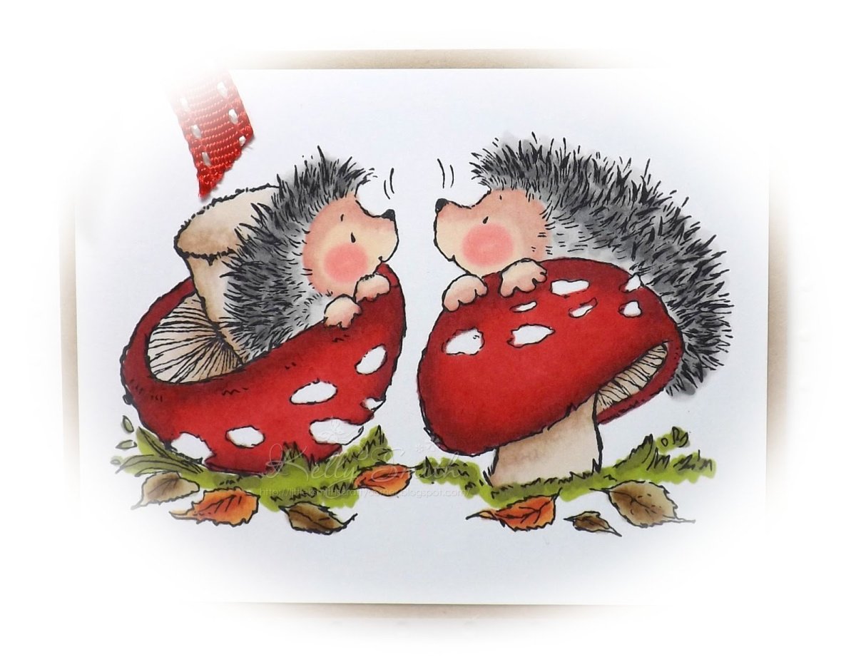 Картина ежиха с ежатами