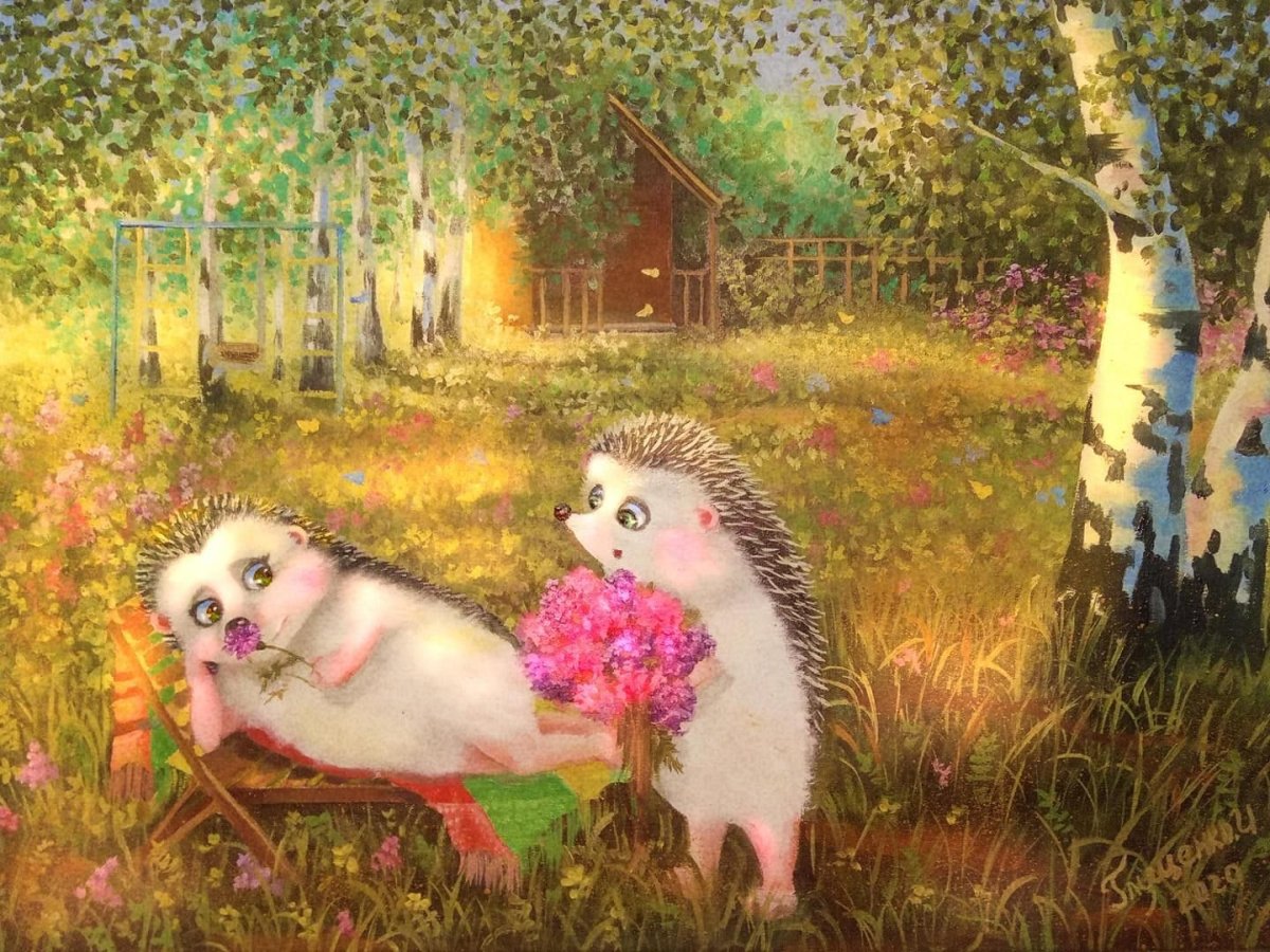 Ежик с тележкой