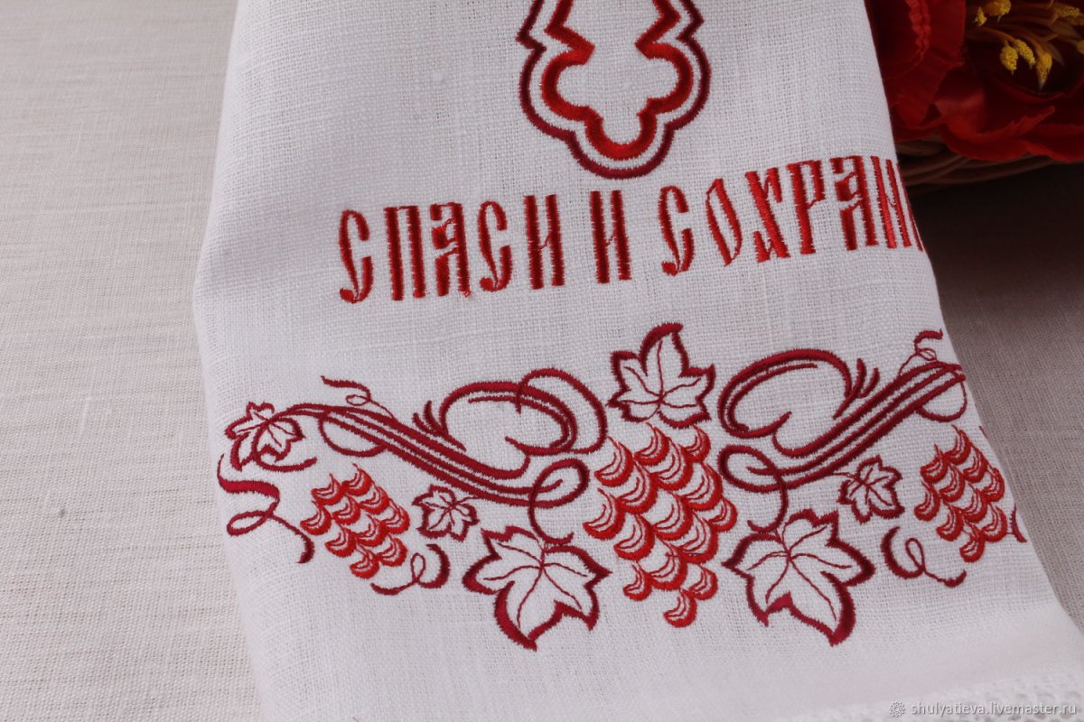 Рушник "Виноградная лоза" лен