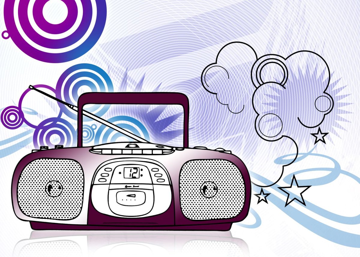 Радиоприемник ретро рисунок