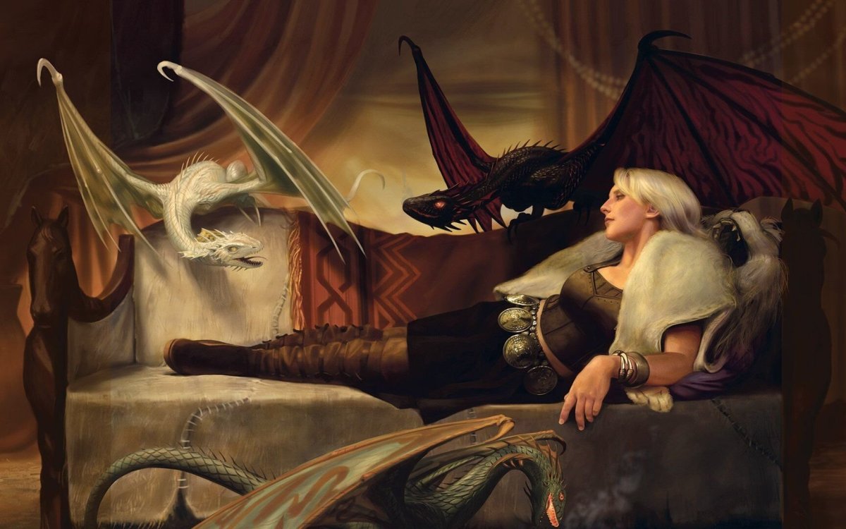 Дракон и девушка лубов