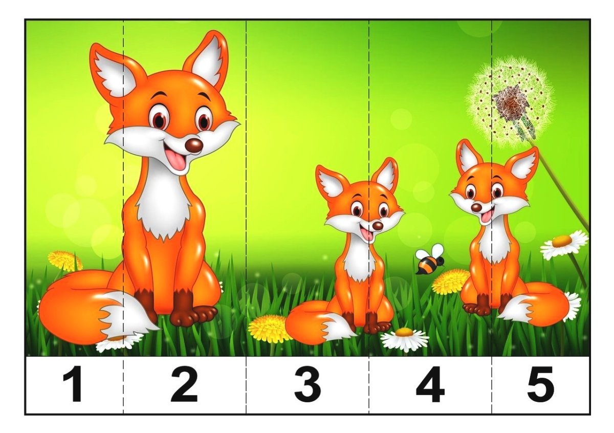 Лиса пазл для дошкольников
