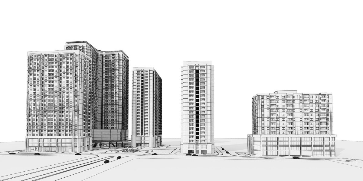 Многоэтажный дом без фона