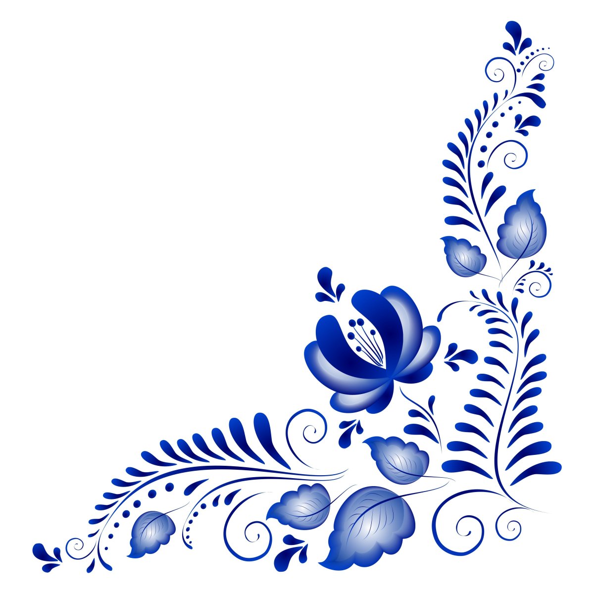 Хохлома синяя