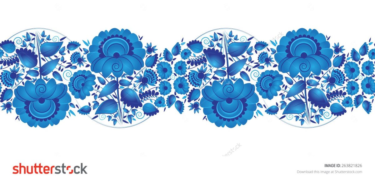 Рисунок в стиле Гжель