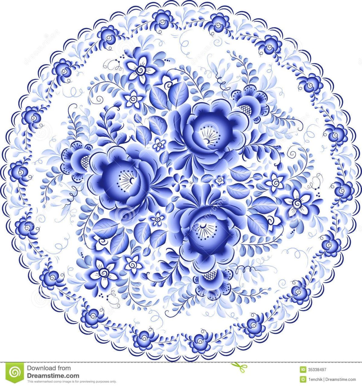 Фоторамка в стиле Гжель