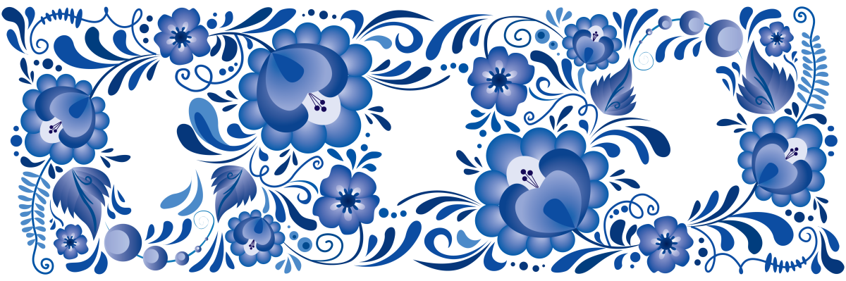 Надпись в стиле Гжель