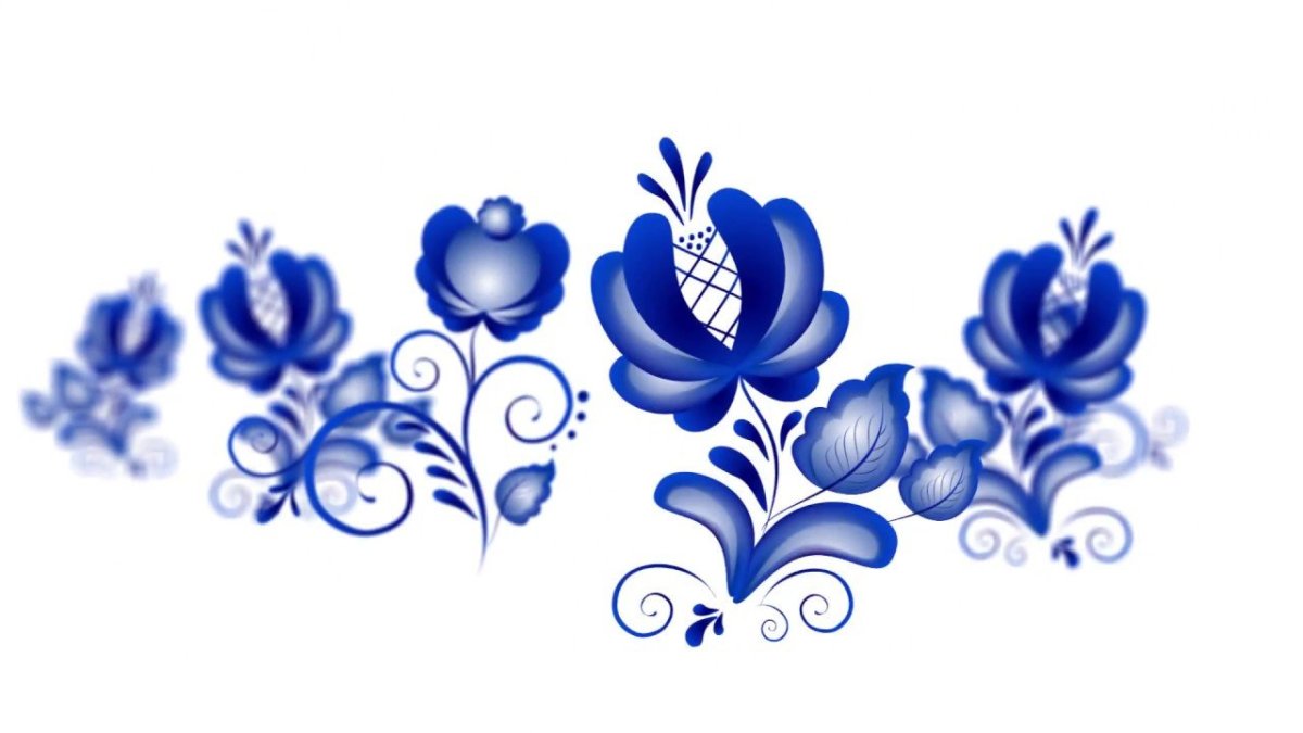 Classic Russian Gzhel vector ornament motif