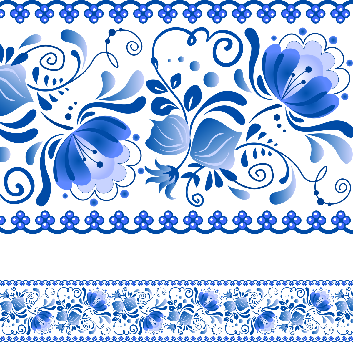 Орнаментная роспись Гжель