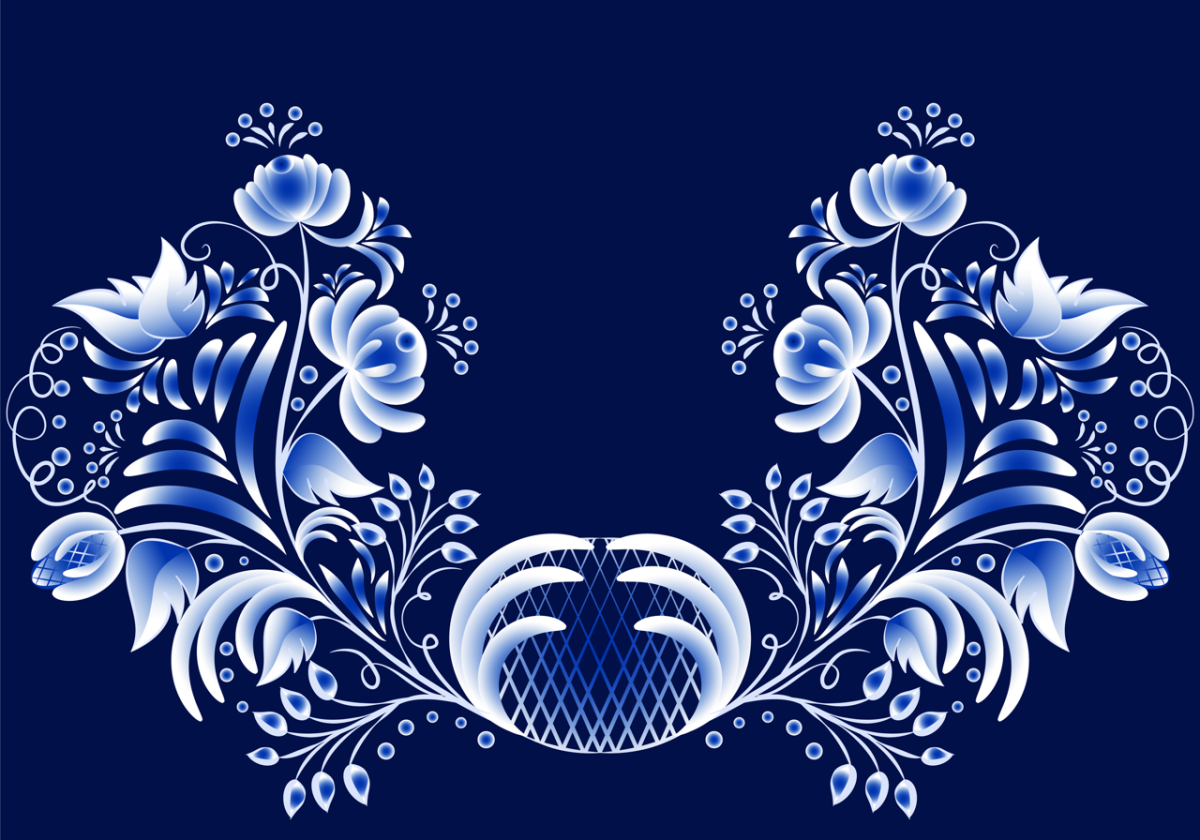 Надпись в стиле Гжель