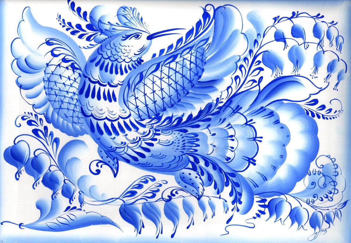 Гжель орнаментальная роспись