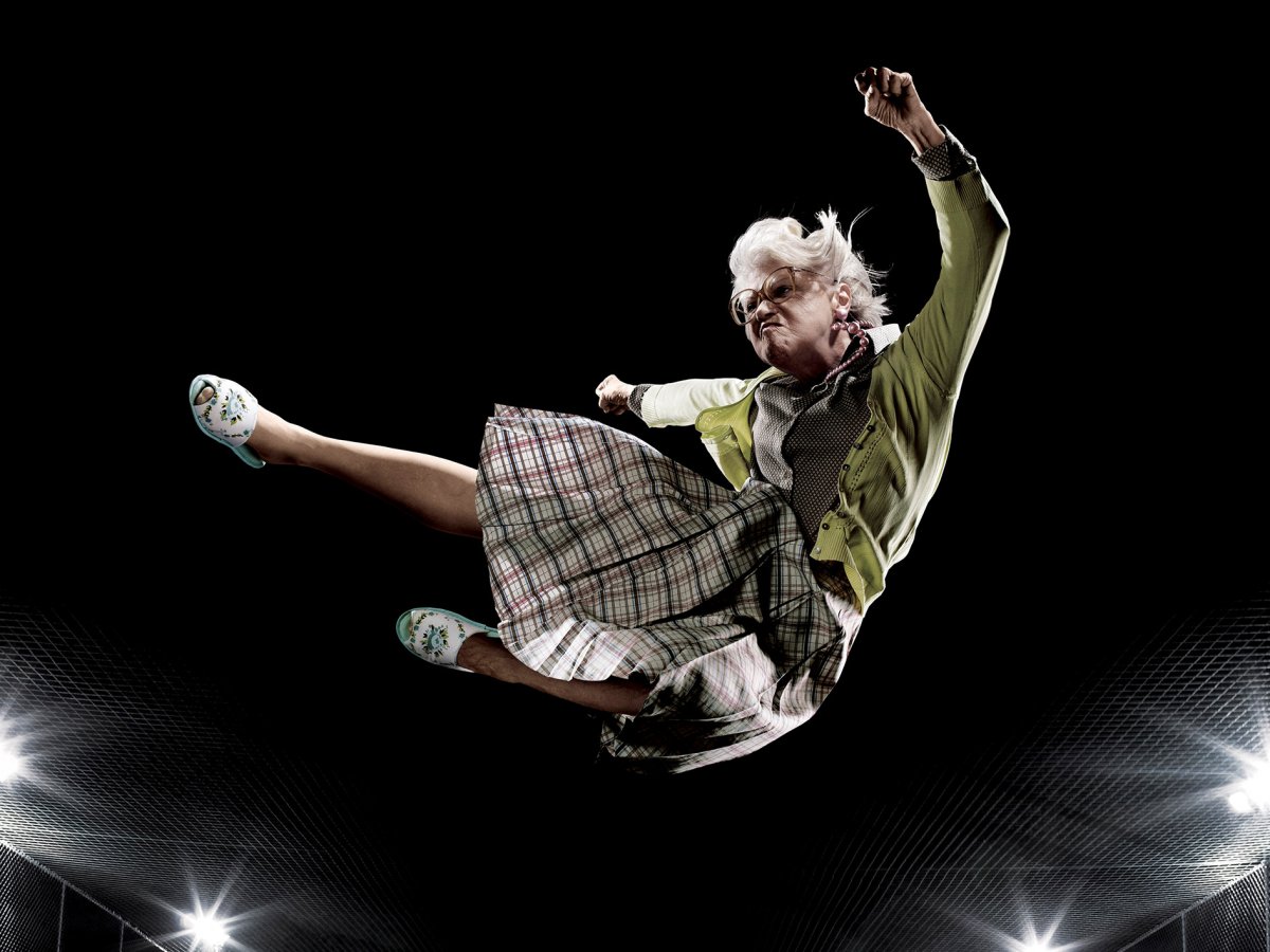 Дед на мотоцикле