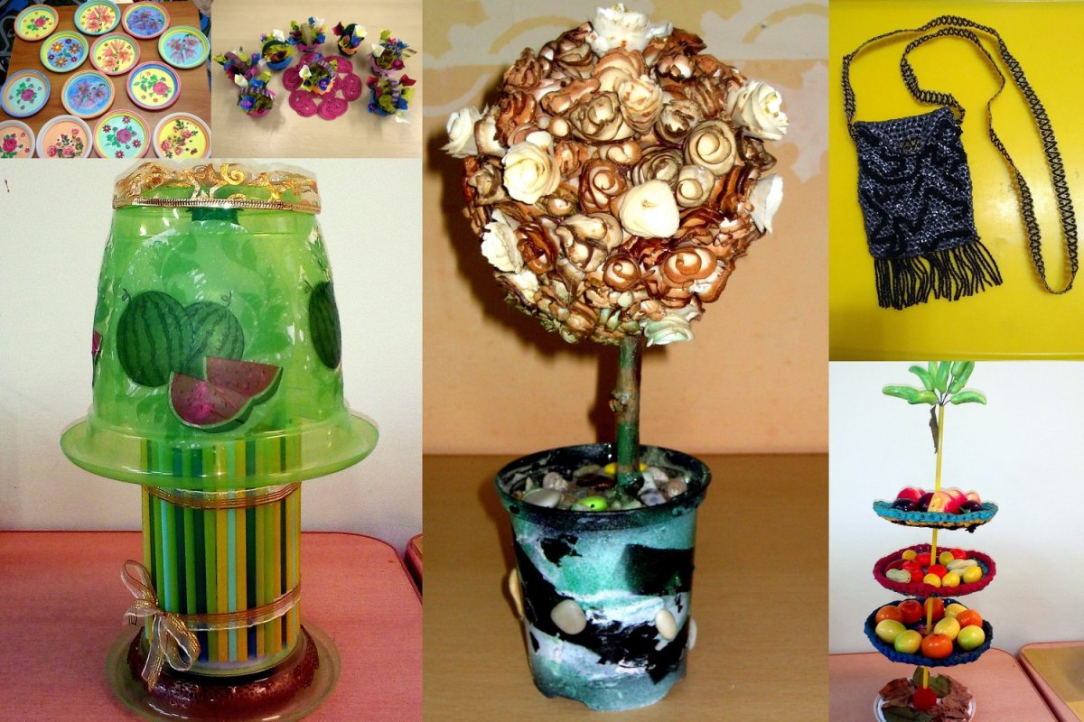 Цветочный горшок из мусора