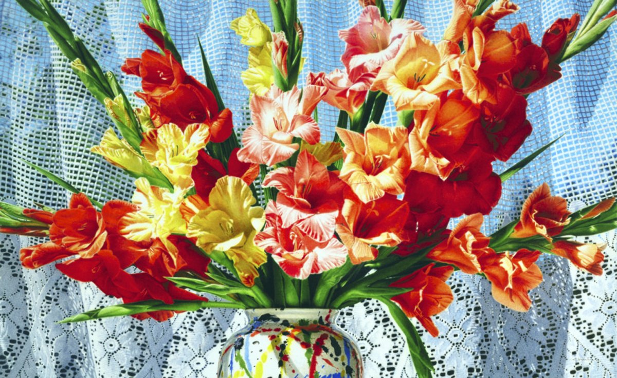 Букет гладиолусов с днем рождения