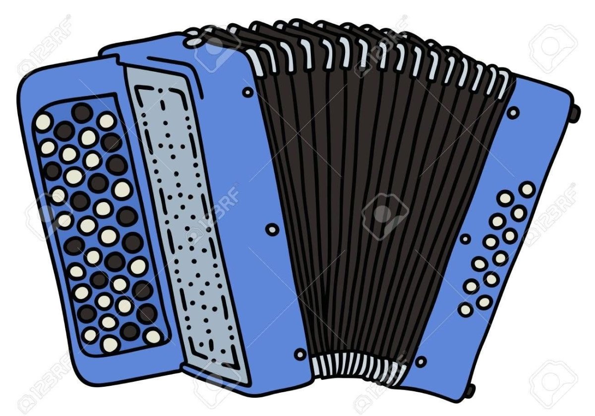 Аккордеон раскраска для детей