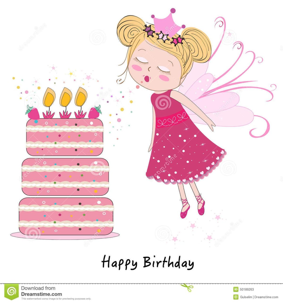 Открытка девушка с тортом