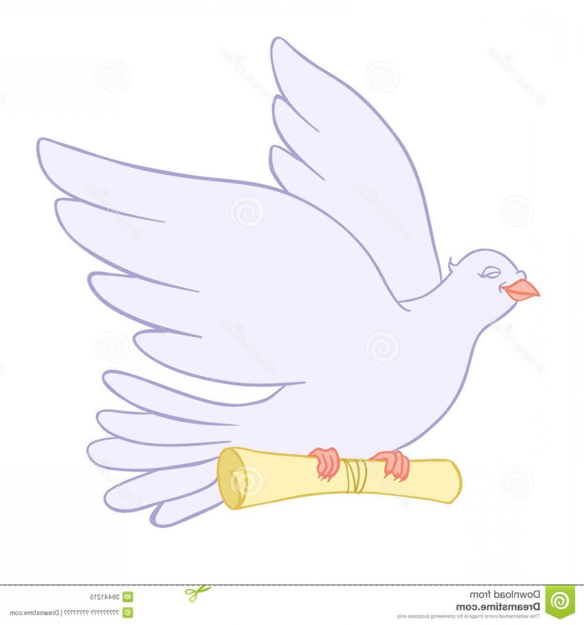 Почтовый голубь на белом фоне