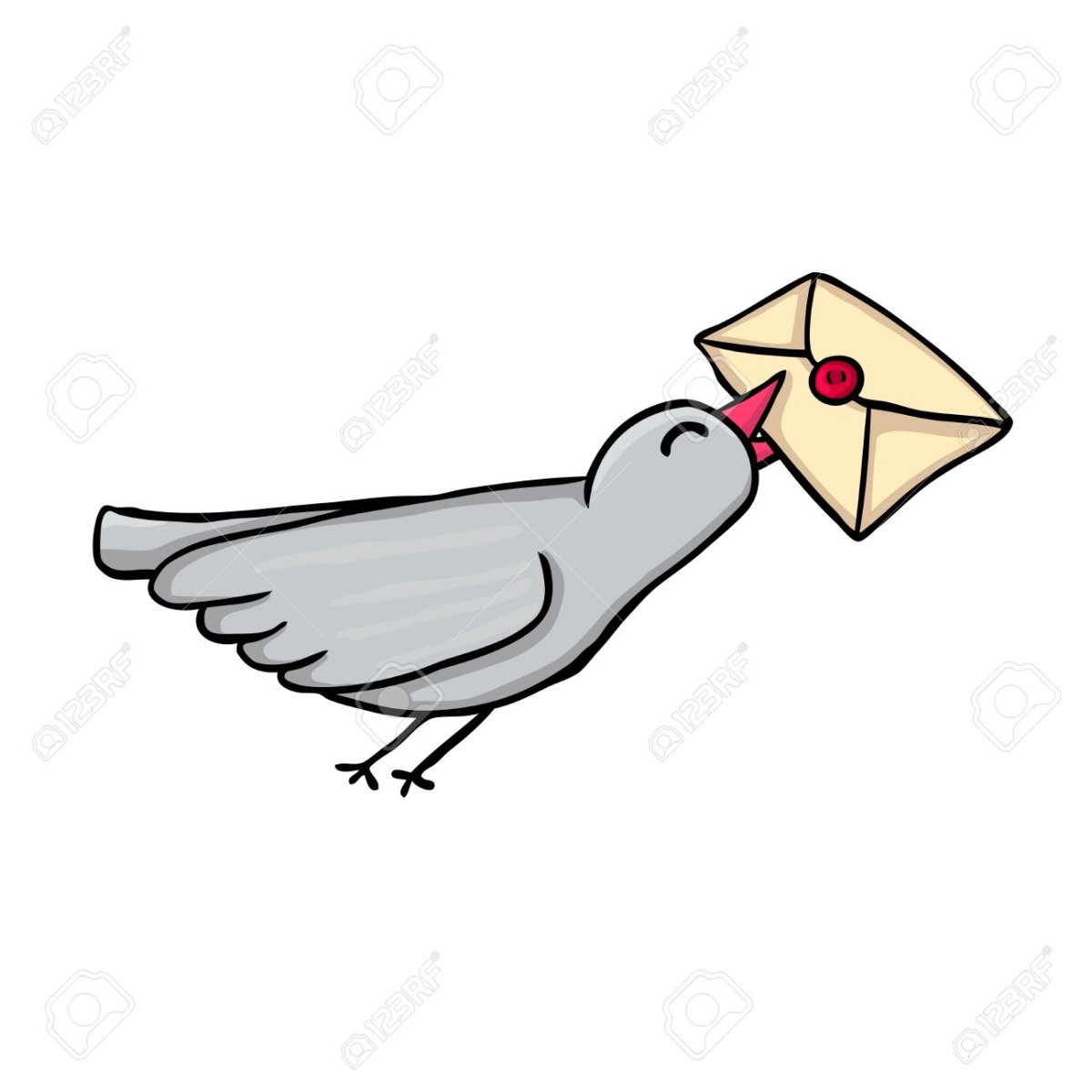 Голубь с конвертом вектор