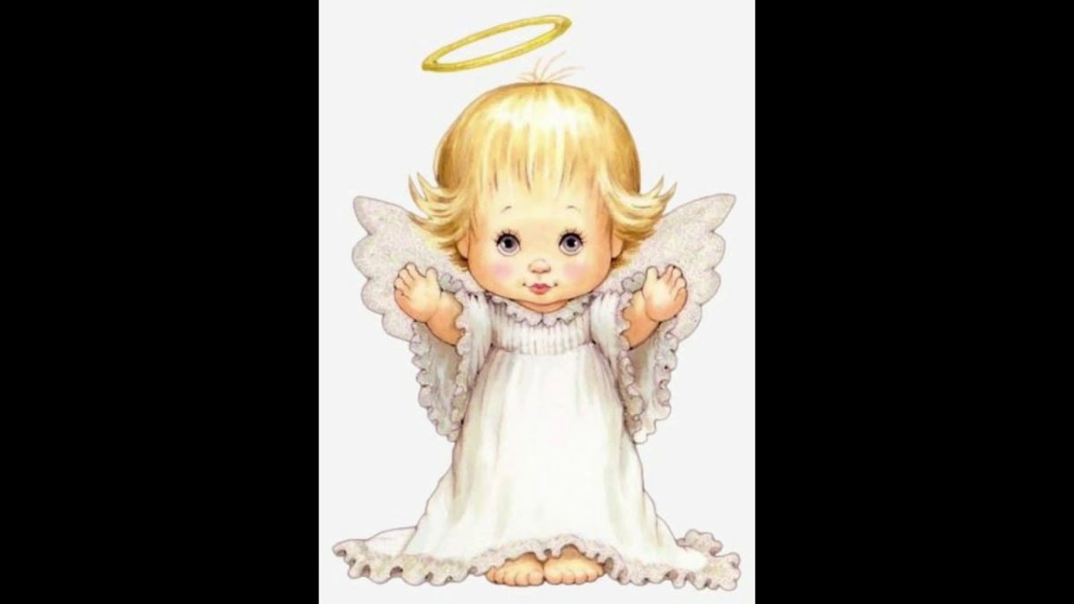 Новогодние ангелочки на белом фоне