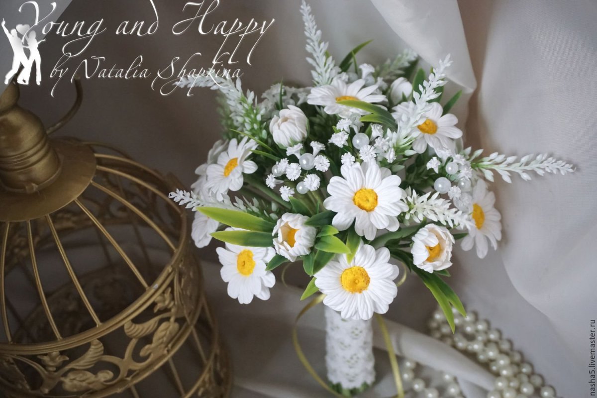 Свадебный букет из ромашек