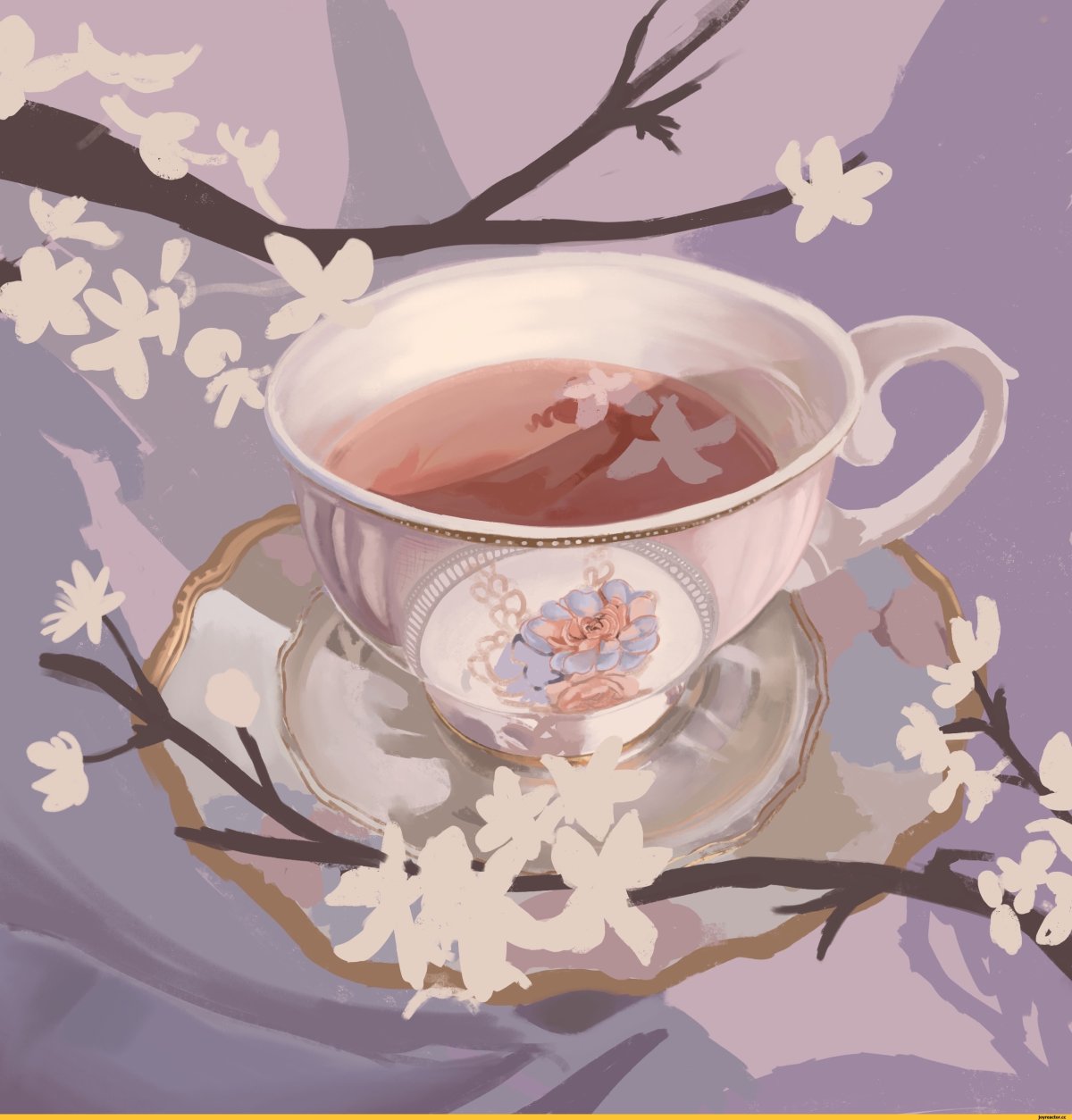 Лепесток в чашке арт