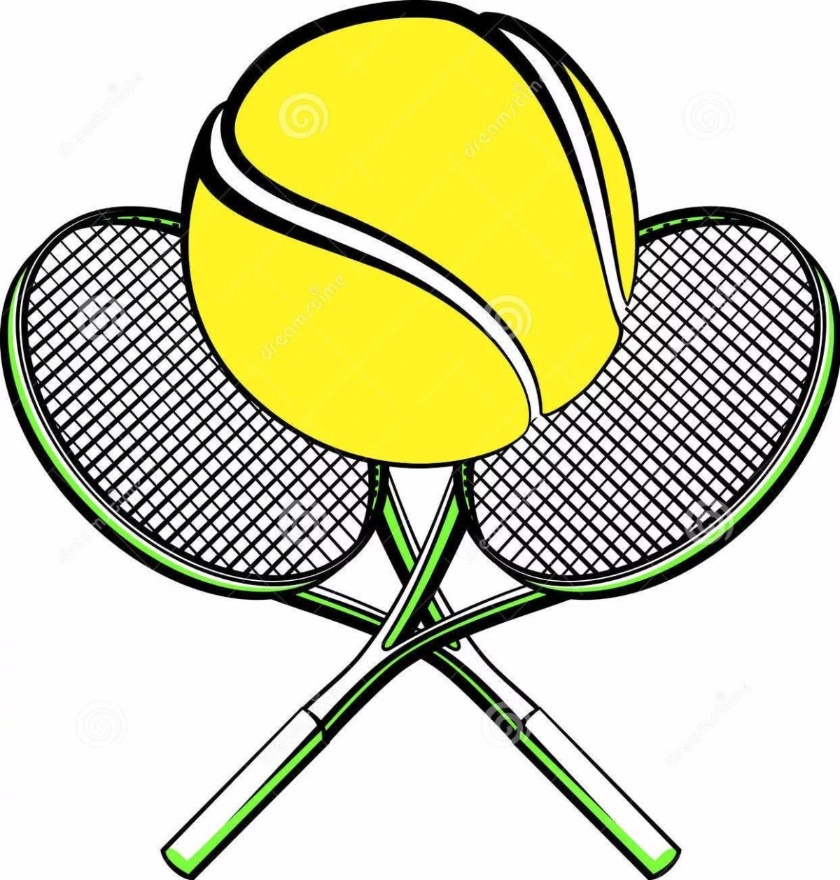 Ракетка для большого тенниса акварель