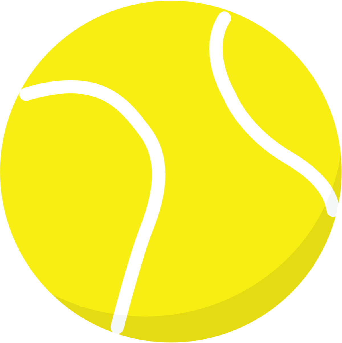 Cartoon Tennis Ball on a White background
