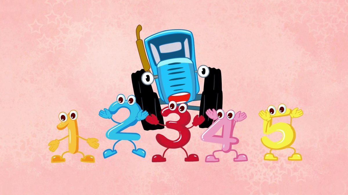 Открытка синий трактор с днем рождения