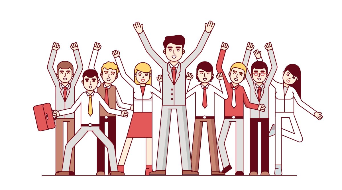 Дружный коллектив иллюстрация