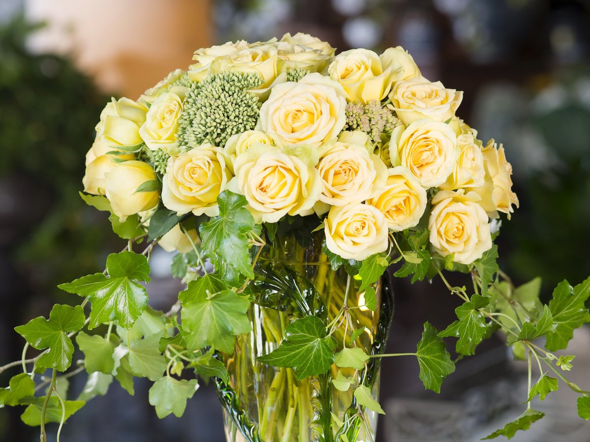 Красивый букет желтых роз