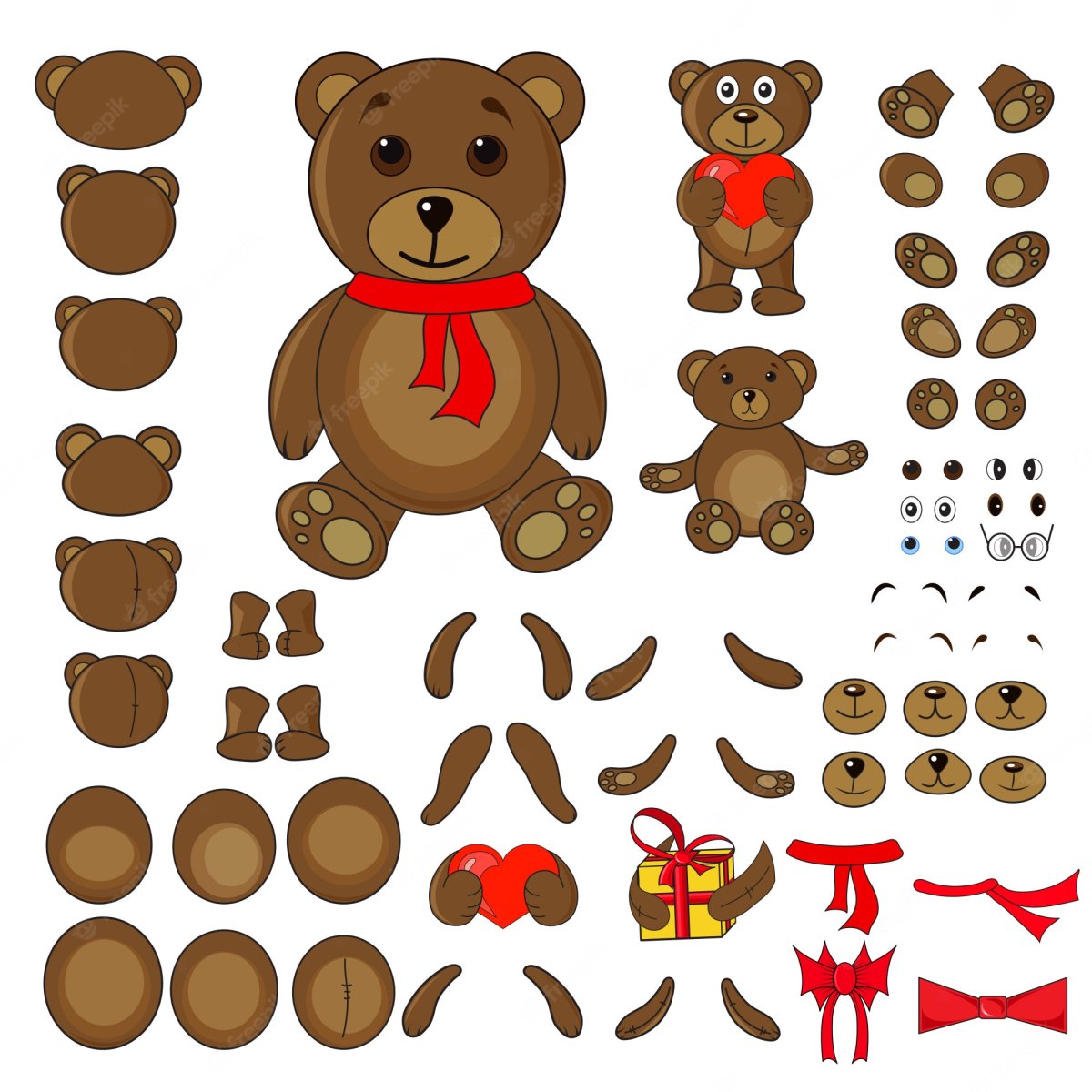 Декоративные медведи векторные