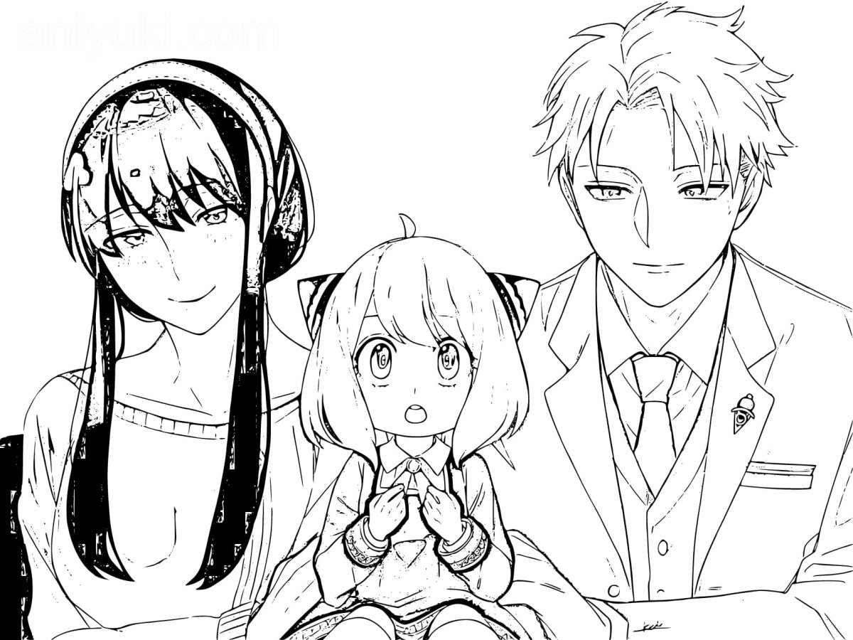 Раскраска аниме семья шпиона