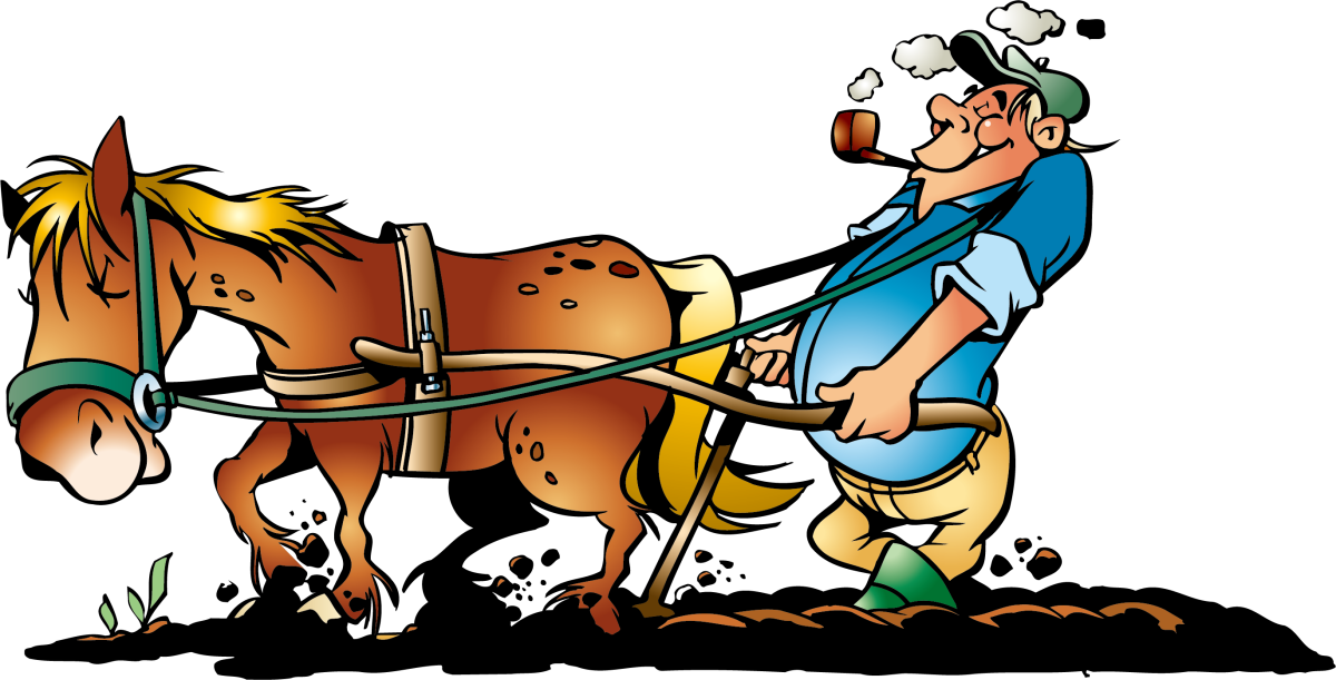 Рисунок пахаря с плугом