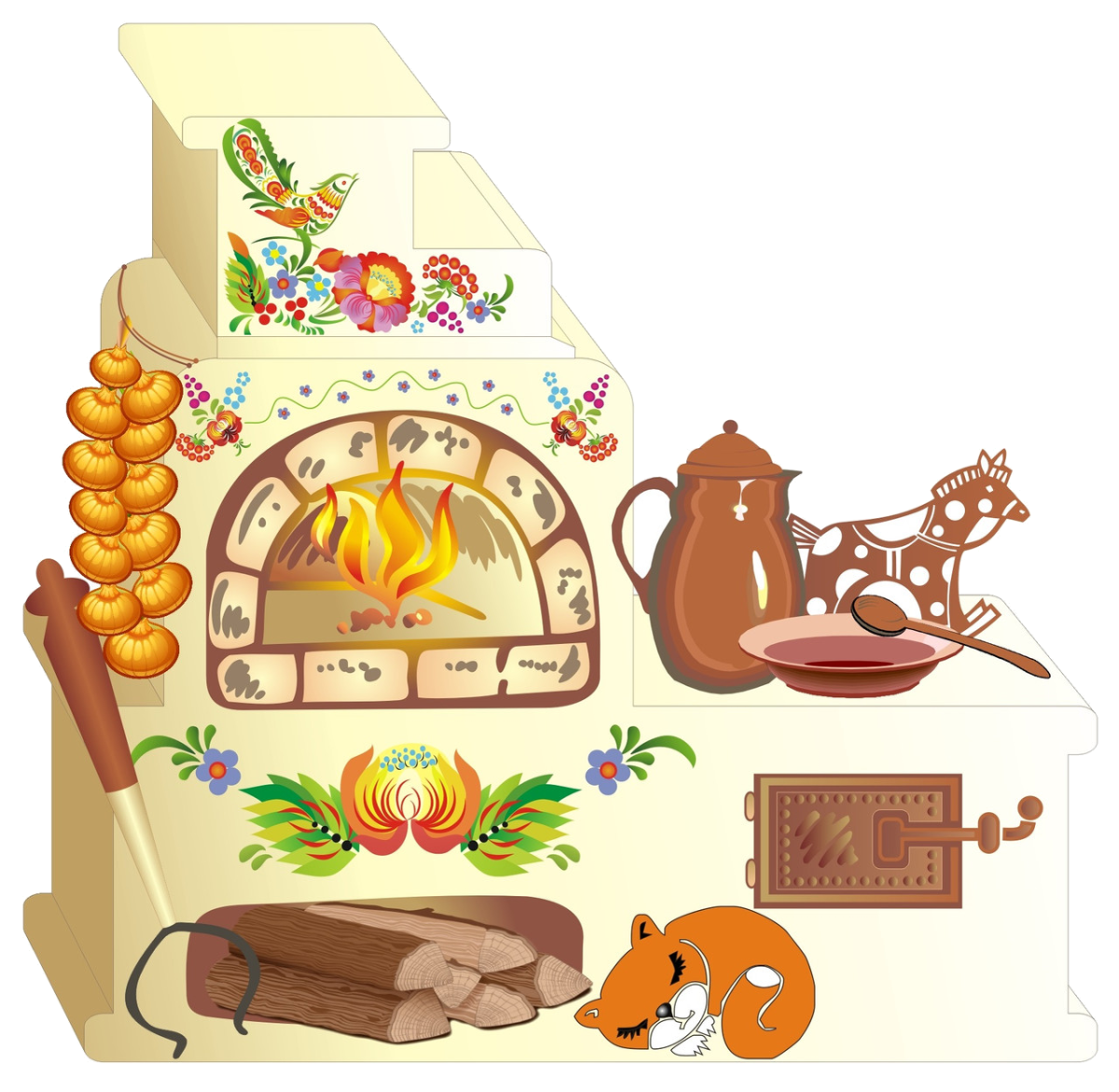 Печка рисунок