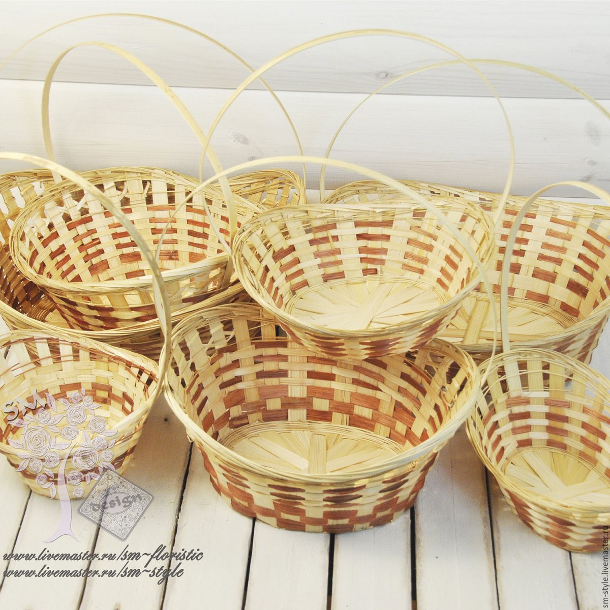 Корзина плетеная с ручкой